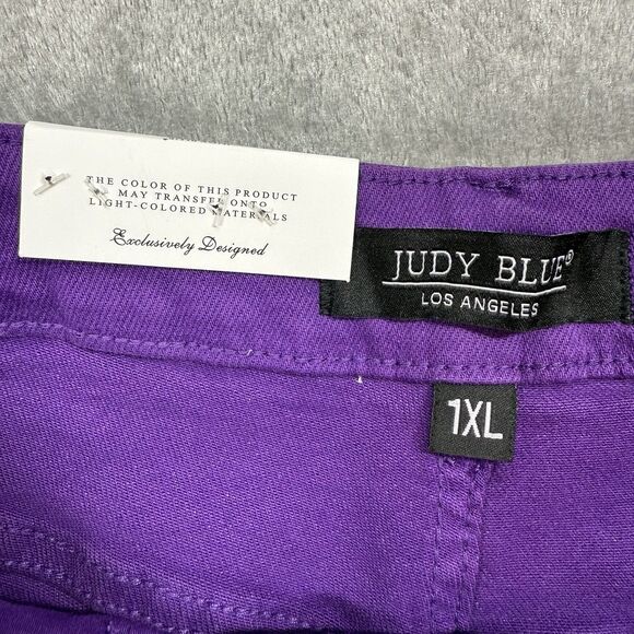 Judy Blue Jean Shorts Womens 1XL Purple Cotton High Waist JB150268 C-CO - Picture 3 of 12